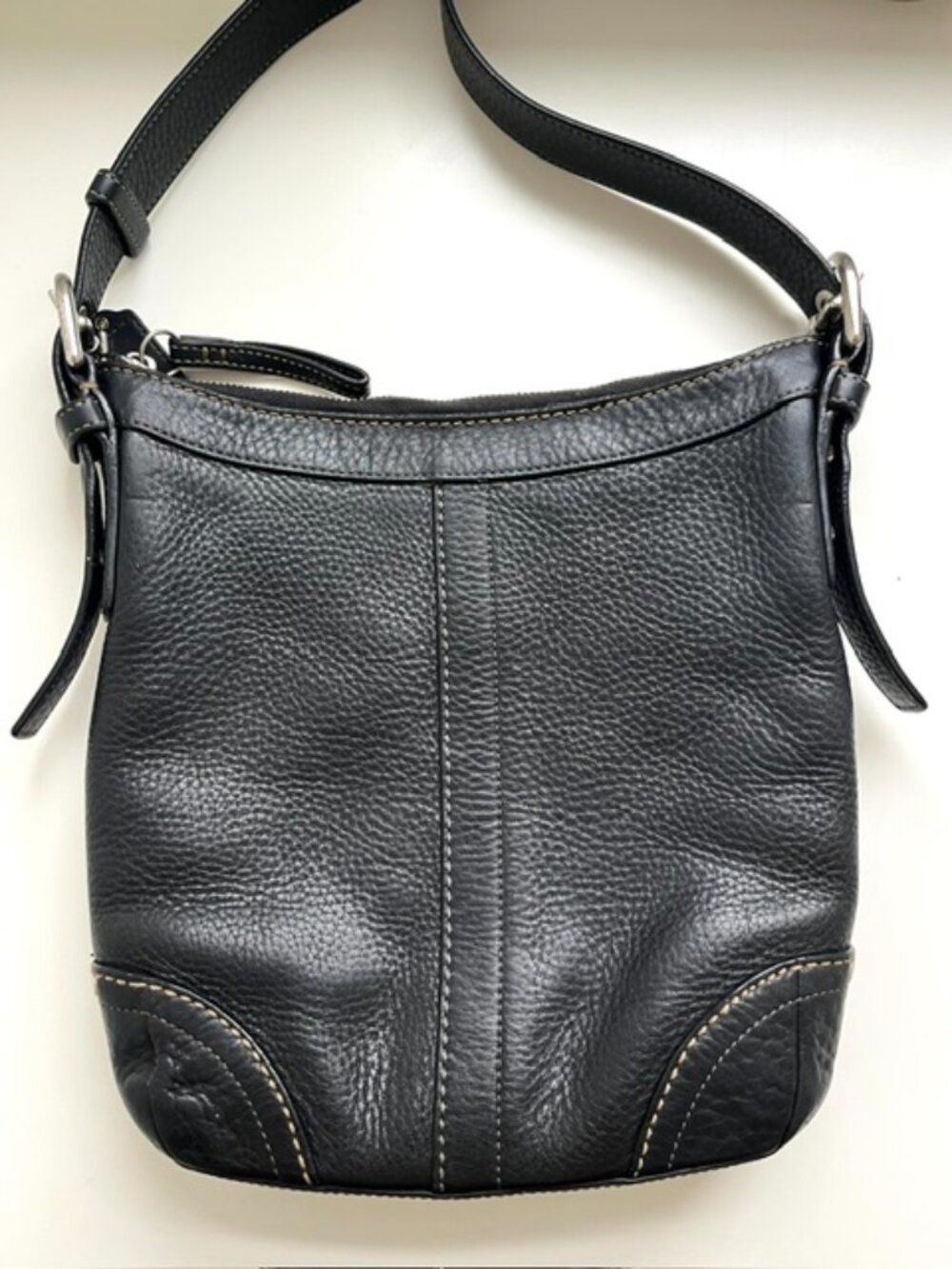 Coach Black Pebbled Black Leather Crossbody Bag - Picture 3 of 10